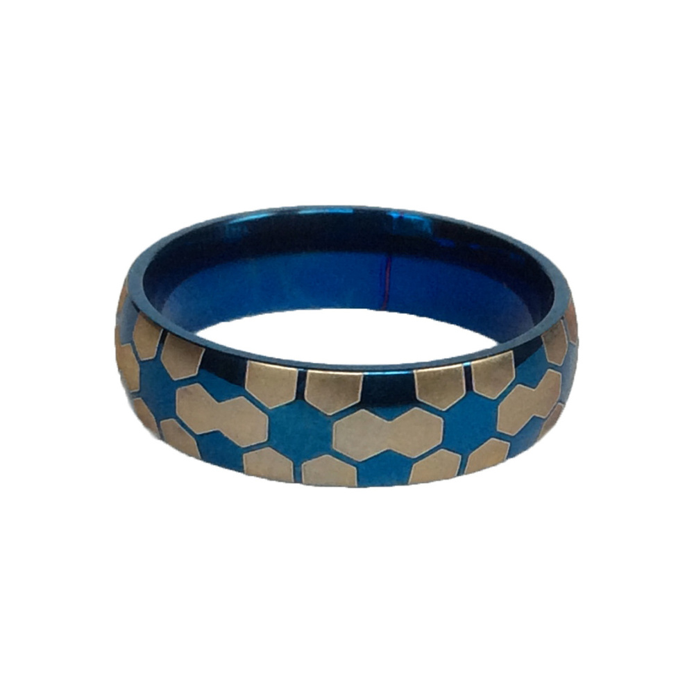 Men's Ring with Soccer Ball Pattern
